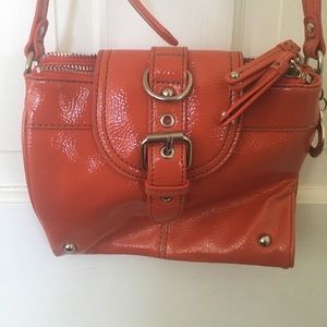 Vibrant orange cross-body Nine West purse!